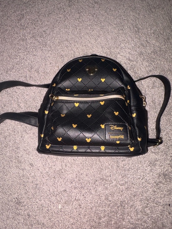 Disney Handbags - Disney Black Loungefly with Gold Mickey Accents